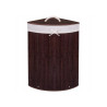Rohový bambusový box na bielizeň Springos s objemom 73l je praktickým a funkčným doplnkom každého interiéru. Kôš na zber špinavej bielizne a spodnej bielizne je vyrobený z prírodného bambusu v tmavo hnedej farbe. Ľahká konštrukcia a štýlový dizajn, vyberateľná vnútorná taška neabsorbuje vlhkosť a pachy, rukoväte v podobe lana.