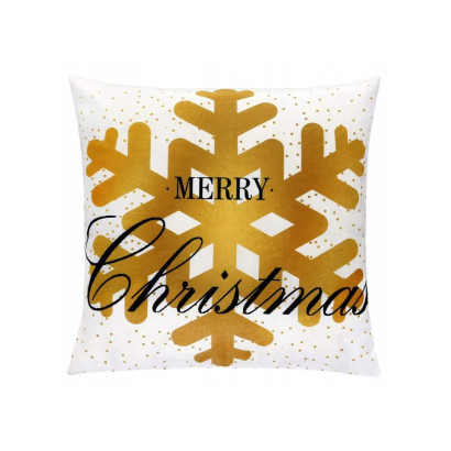 Obliečka na vankúš 40x40 cm Merry Christmas bielo-zlatý