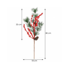 Vetvička s jarabinami a šiškou 58 cm