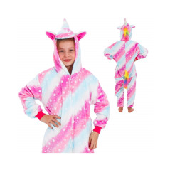 Pyžamo Kigurumi Jednorožec ružovo-biele, veľ. 130-140 cm SPRINGOS