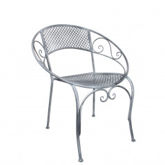 Záhradná stolička kovová Provence, sivá