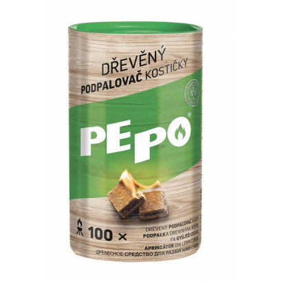 Drevený podpaľovač PE-PO kocky, 100 kociek