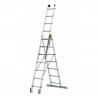 Profesionálneho viacúčelový rebrík, 3x7 priečok. TOP model, nadštandardná výbava, max. pracovná výška 5,30 m, nosnosť 150 kg. Certifikácia EN 131 na profesionálne použitie.