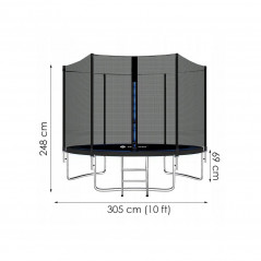 Trampolína SPRINGOS 305 cm s ochrannou sieťou + rebrík