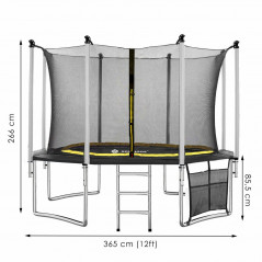 Trampolína SPRINGOS 366 cm s vnútornou ochrannou sieťou + rebrík