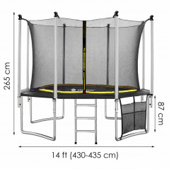 Trampolína SPRINGOS 430 cm s vnútornou ochrannou sieťou + rebrík