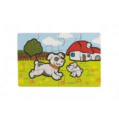 Puzzle drevené Moje prvé zvieratká 4x12 dielikov 20x14x3,5cm v drevenej krabičke od 24 mesiacov MPZ