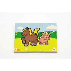 Puzzle Moje prvé zvieratká drevené 18 dielov pre najmenších v krabičke 13x11,5x4,5cm od 12 mesiacov