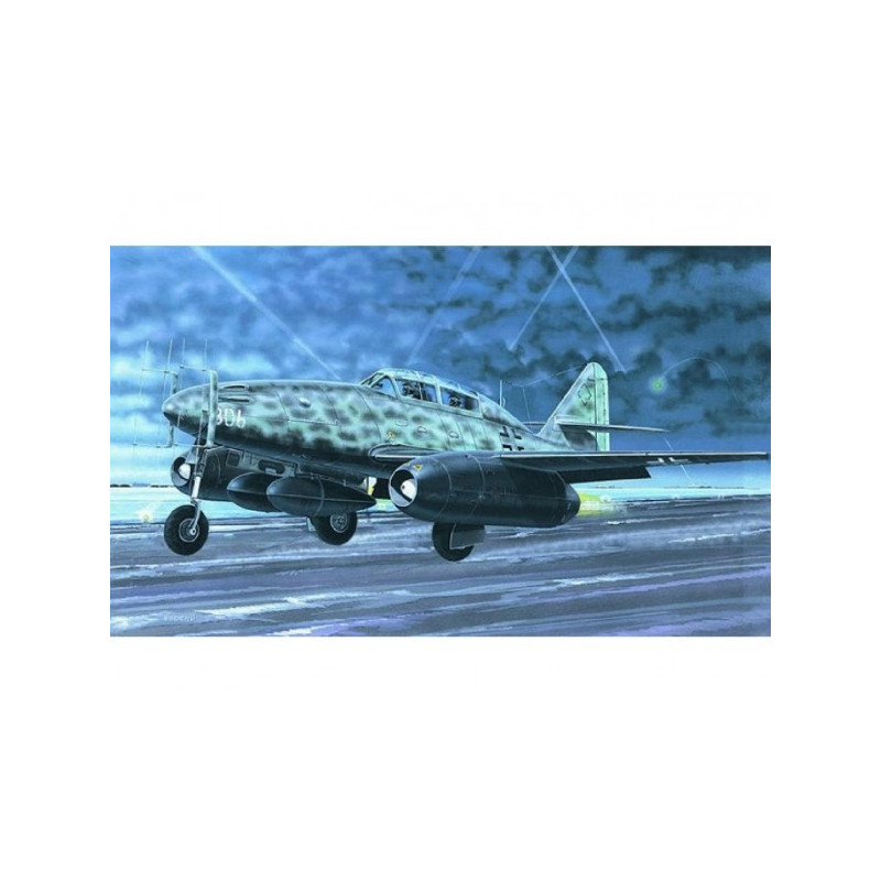 Model Messerschmitt Me 262 B-1a / U1 14,7 x 17,4cm v krabici 25x14,5x4,5cm