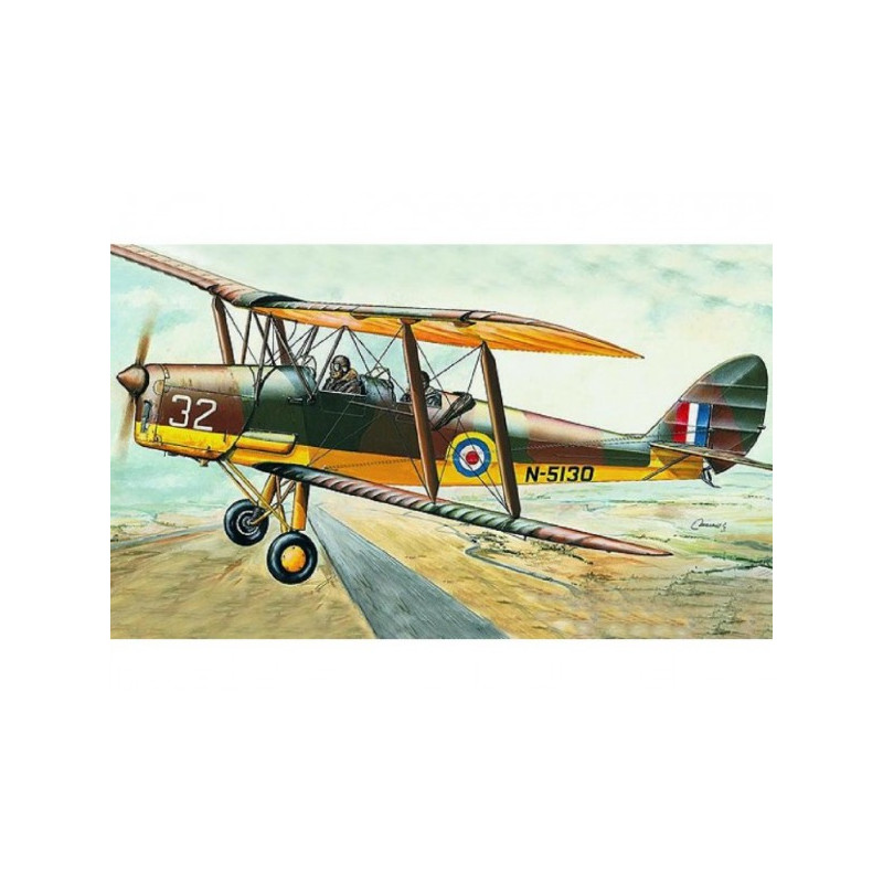 Model D.H.82 Tiger Moth 15,4x19cm v krabici 31x13,5x3,5cm