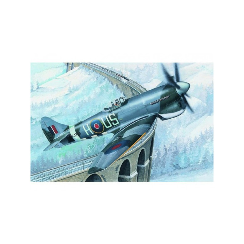 Model Hawker Tempest Mk.V 14,2x17,3cm v krabici 25x14,5x4,5cm