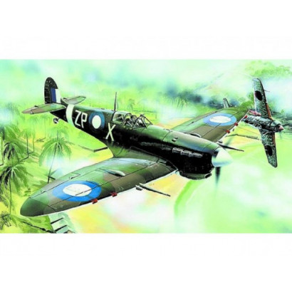 Model Supermarine Spitfire MK.VC 12,8x15,3cm v krabici 25x14,5x4,5cm