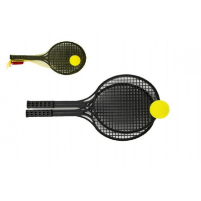 Soft tenis plast čierny + lopta 53cm v sieťke