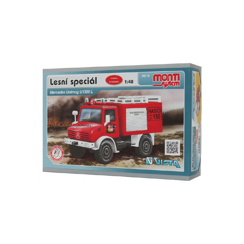 Stavebnica Monti 16 Fire Brigade Mercedes Unimog 1:48 v krabici 22x15x6cm