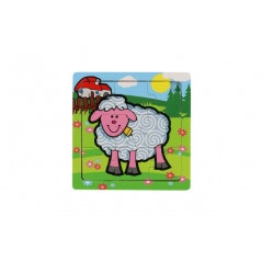 Mini puzzle drevené 9 dielikov Moje prvé zvieratká pre najmenších 15x15x0,8cm asst 6 druhov MPZ 12m+