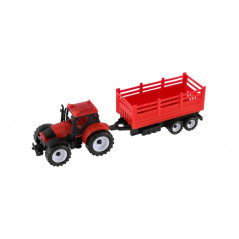 Traktor s prívesom plast 28cm 2 farby v krabičke