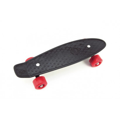 Skateboard - pennyboard 43cm, nosnosť 60kg plastové osi, čierne, červené kolesá