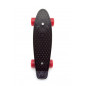 Skateboard - pennyboard 43cm, nosnosť 60kg plastové osi, čierne, červené kolesá