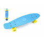 Skateboard - pennyboard 60cm nosnosť 90kg, kovové osi, modrá farba, žlté kolesá