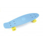 Skateboard - pennyboard 60cm nosnosť 90kg, kovové osi, modrá farba, žlté kolesá