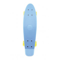 Skateboard - pennyboard 60cm nosnosť 90kg, kovové osi, modrá farba, žlté kolesá