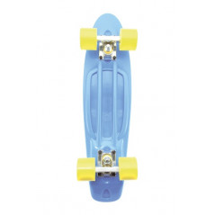 Skateboard - pennyboard 60cm nosnosť 90kg, kovové osi, modrá farba, žlté kolesá