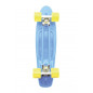 Skateboard - pennyboard 60cm nosnosť 90kg, kovové osi, modrá farba, žlté kolesá