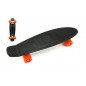 Skateboard - pennyboard 60cm nosnosť 90kg, kovové osi, čierne, oranžové kolesá