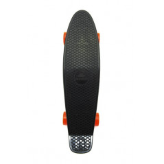 Skateboard - pennyboard 60cm nosnosť 90kg, kovové osi, čierne, oranžové kolesá