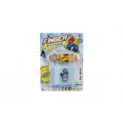 Skateboard prstový s rampou plast 10cm asst mix farieb na karte