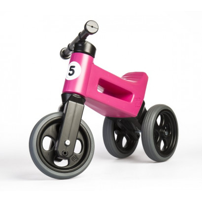Odrážadlo FUNNY WHEELS Rider Šport ružové 2v1, výška sedla 28 / 30cm nosnosť 25kg 18m + v krabici