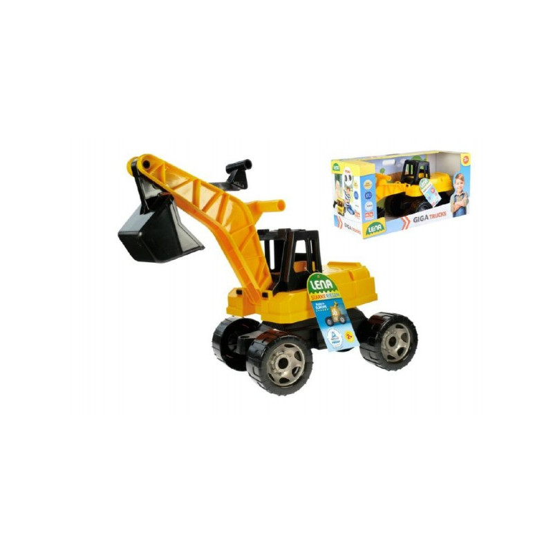 Bager žltočierny Giga Trucks plast 70cm v krabici 70x35x29cm