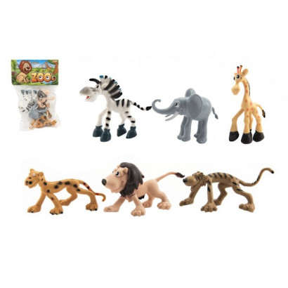 Zvieratká safari ZOO plast 9-10cm 6ks v sáčku