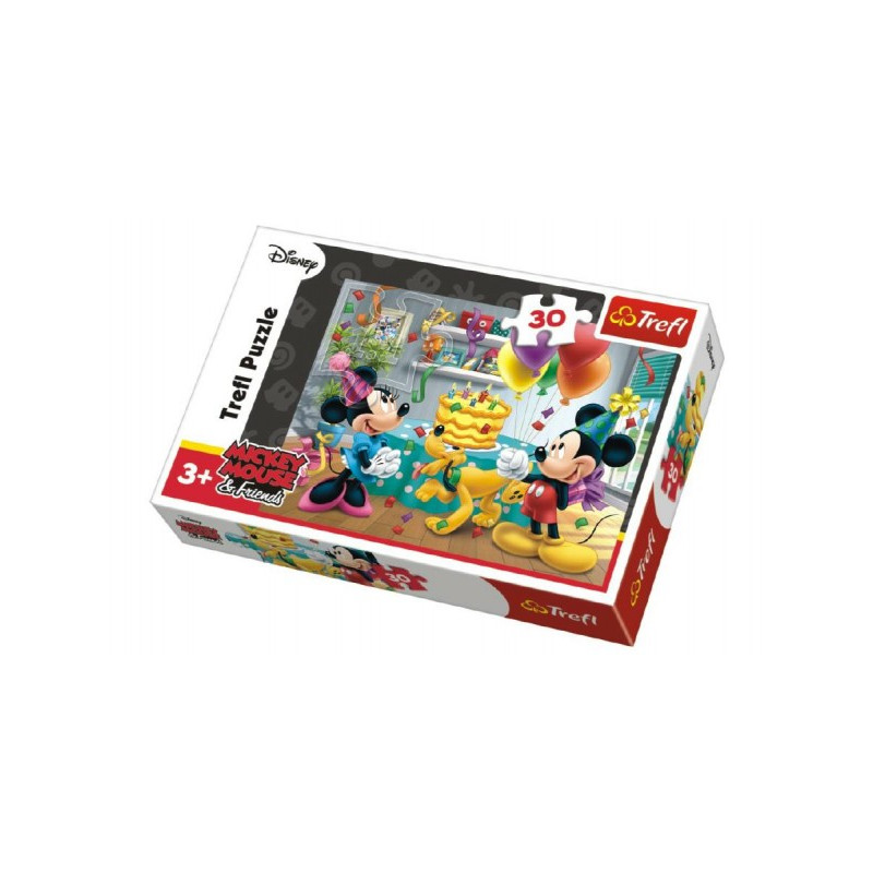 Puzzle Mickey a Minnie oslavuje narodeniny Disney 27x20cm 30 dielikov v krabičke 21x14x4cm