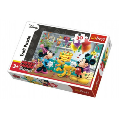 Puzzle Mickey a Minnie oslavuje narodeniny Disney 27x20cm 30 dielikov v krabičke 21x14x4cm