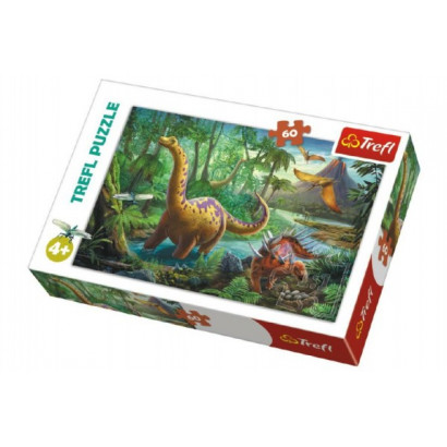 Puzzle Dinosaury 33x22cm 60 dielikov v krabici 21x14x4cm