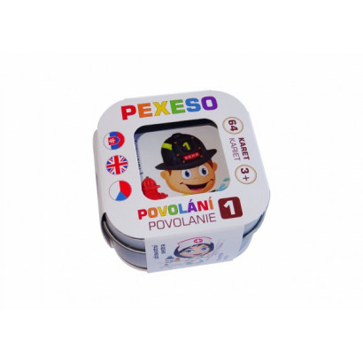 Pexeso povolania vodeodolné 64 kariet v plechovej krabičke 6x6x4cm 9ks v boxe