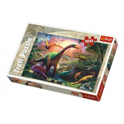 Puzzle Dinosaury 100 dielikov 41x27,5cm v krabici 29x20x4cm