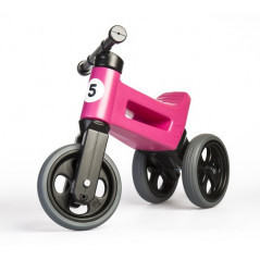 Odrážadlo FUNNY WHEELS Rider Šport ružové 2v1, výška sedla 28 / 30cm nosnosť 25kg 18m + v sáčku