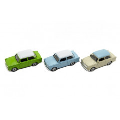 Auto Welly Trabant 1:60 kov 7cm asst mix farieb voľný chod v krabičke 36ks v boxe