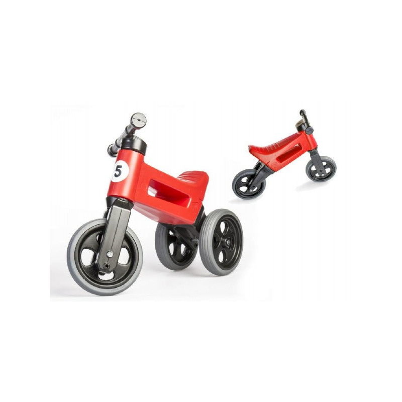 Odrážadlo FUNNY WHEELS Rider Šport červené 2v1, výška sedla 28 / 30cm nosnosť 25kg 18m + v sáčku