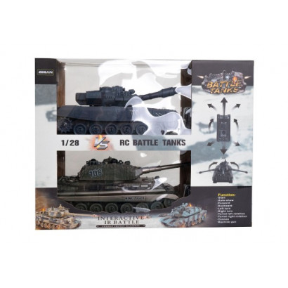 Tank RC 2ks 36cm + dobíjacia pack tanková bitka so zvukom so svetlom v krabici