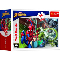 Minipuzzle 54 dielikov Spidermanův čas 4 druhy v krabičke 9x6,5x4cm 40ks v boxe