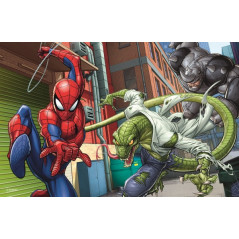 Minipuzzle 54 dielikov Spidermanův čas 4 druhy v krabičke 9x6,5x4cm 40ks v boxe