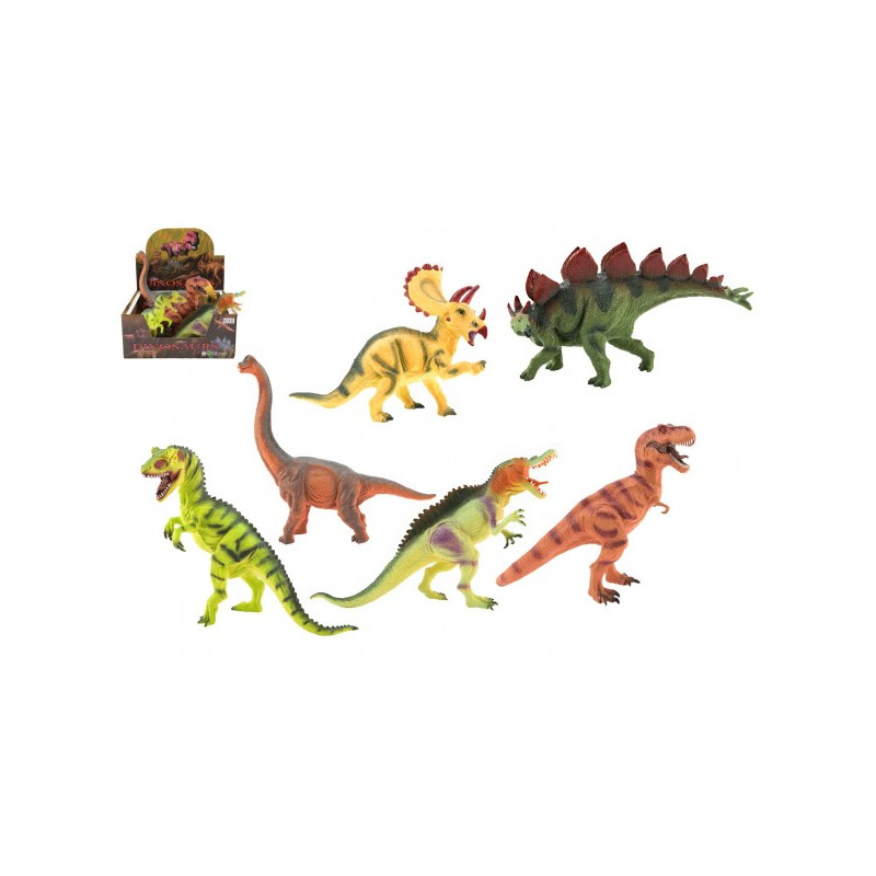 Dinosaurus 25-32cm plast 6 druhov 6 ks v boxe