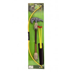Luk indiánsky 70cm + 3 šípy s prísavkami + tomahawk plast v sáčku