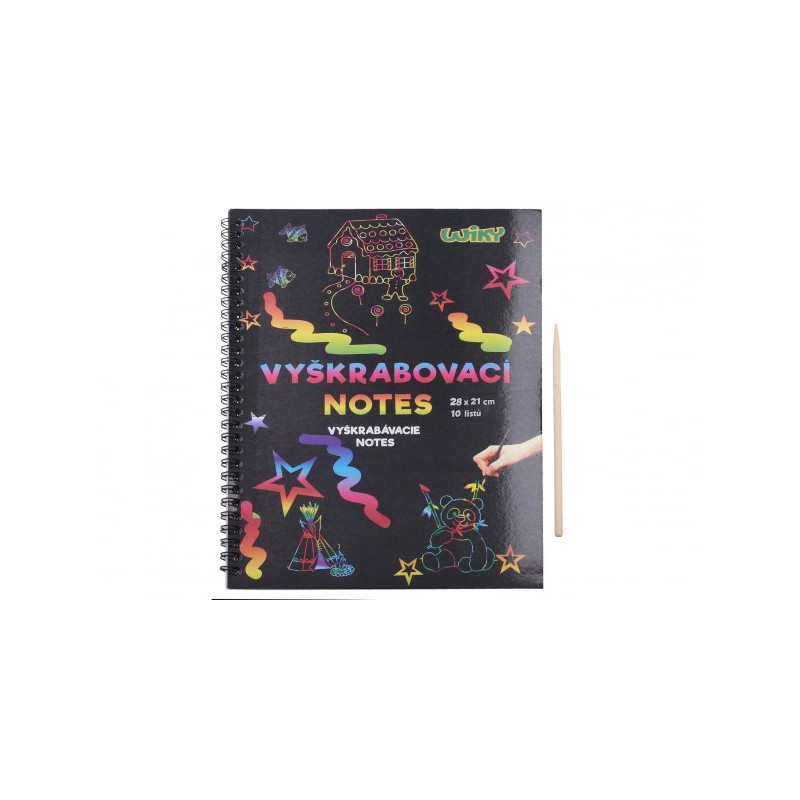 Škrabacie/Vyškrabávacie notes dúhový 10 listov v sáčku 28x21cm