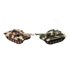 Tank RC 2ks 25cm tanková bitka + čias. pack 27MHZ a 40MHz maskáč so zvukom so svetlom v kr. 50x20x23