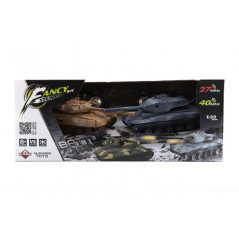 Tank RC 2ks 25cm tanková bitka + dobíjacia pack 27MHZ a 40MHz so zvukom sa svetlom v krabici 50x20