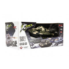 Tank RC plast 27cm 27MHz na batérie + dobíjacie pack so zvukom a svetlom v krabici 37x17x19cm